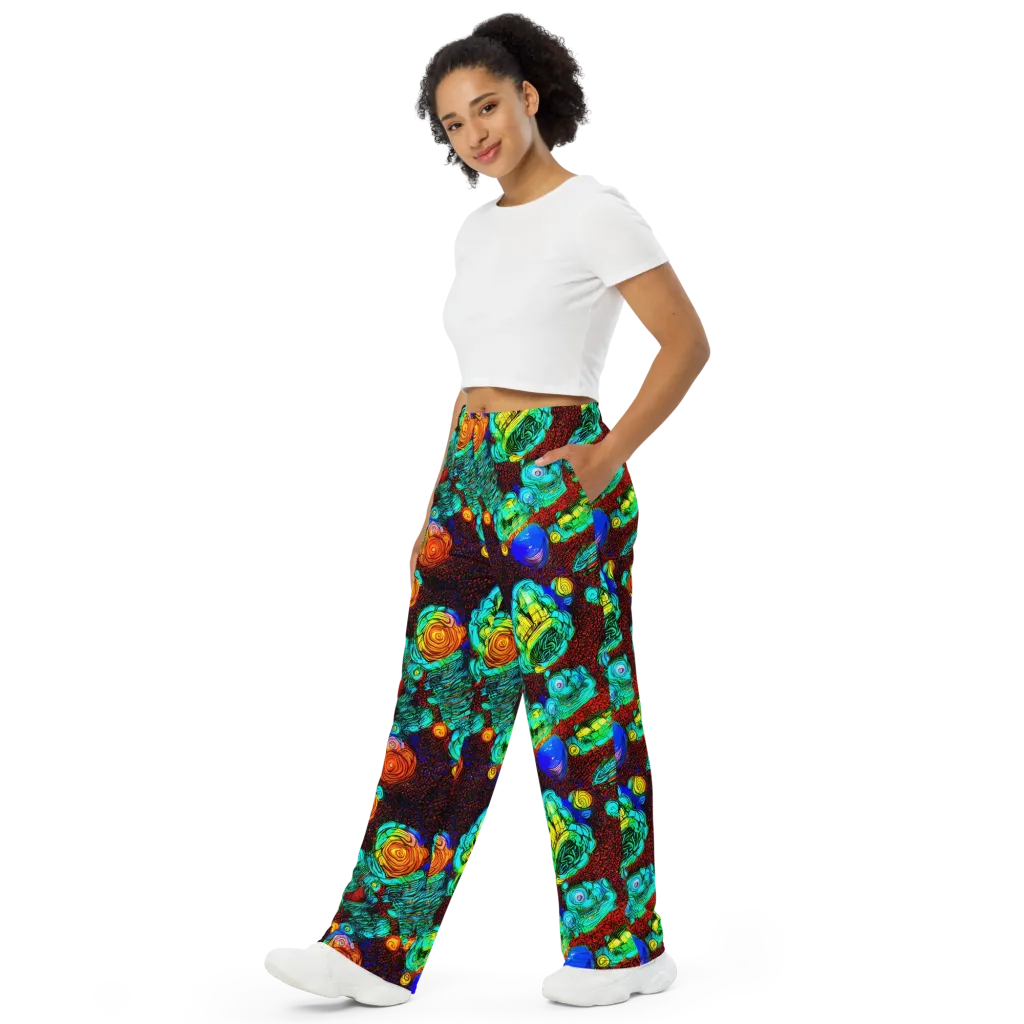 Chromatic Reef on Wide-Leg Pants — Left Front