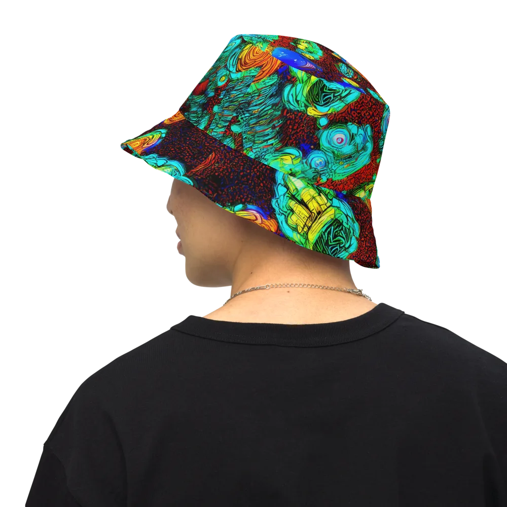 Chromatic Reef on Reversible Bucket Hat — Back Inside
