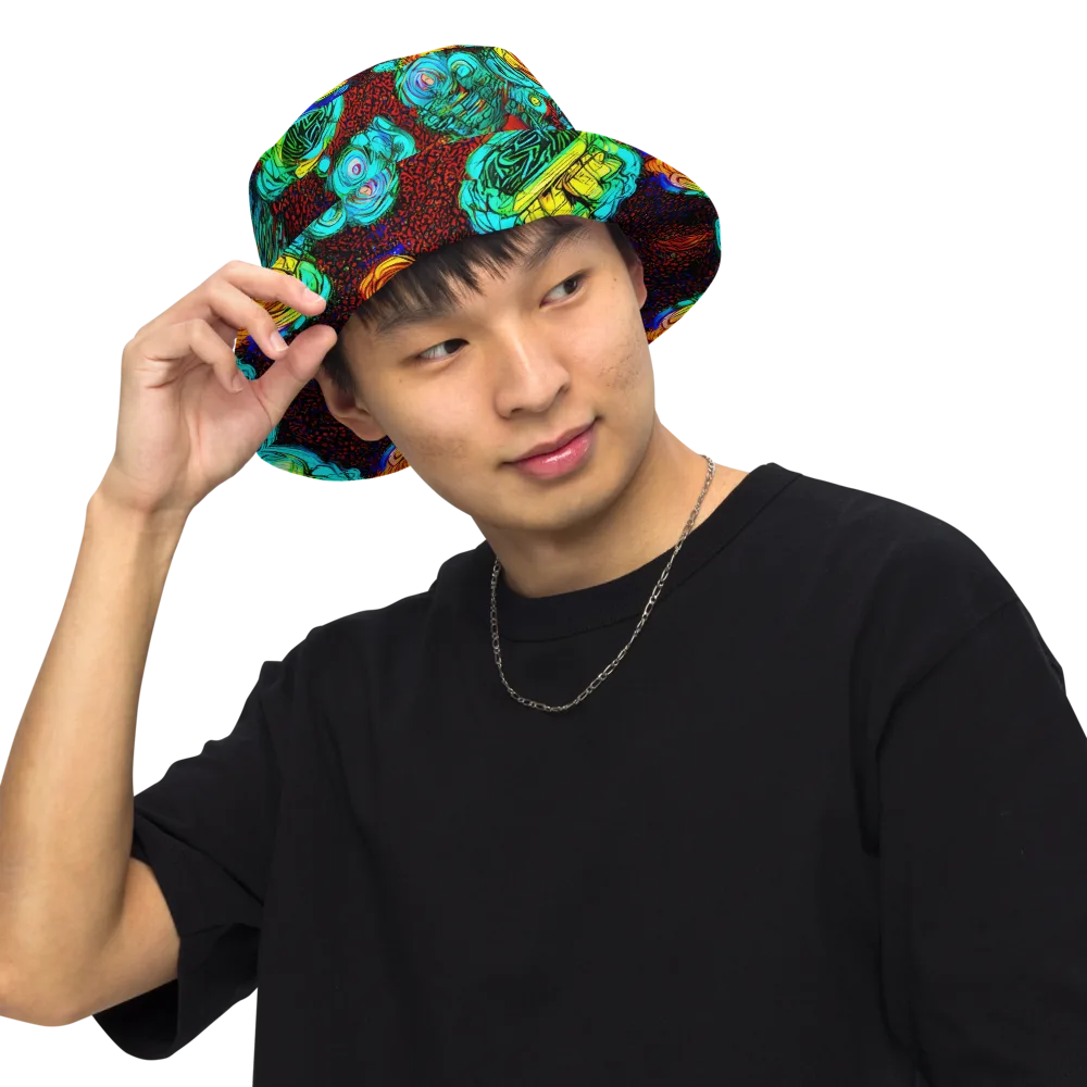 Chromatic Reef on Reversible Bucket Hat — Front Inside