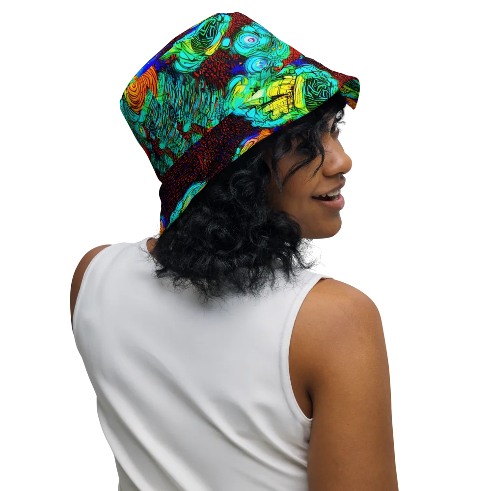 Chromatic Reef on Reversible Bucket Hat — Right Outside