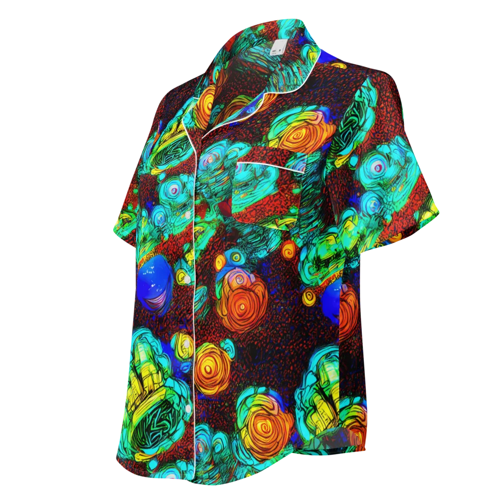 Chromatic Reef on Women's Short Sleeve Pajama Top — Left Front