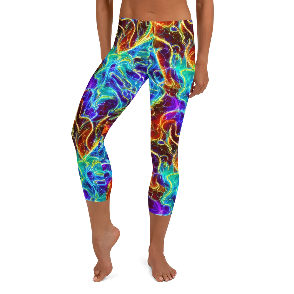 Aurora Fracture on Capri Leggings — Front