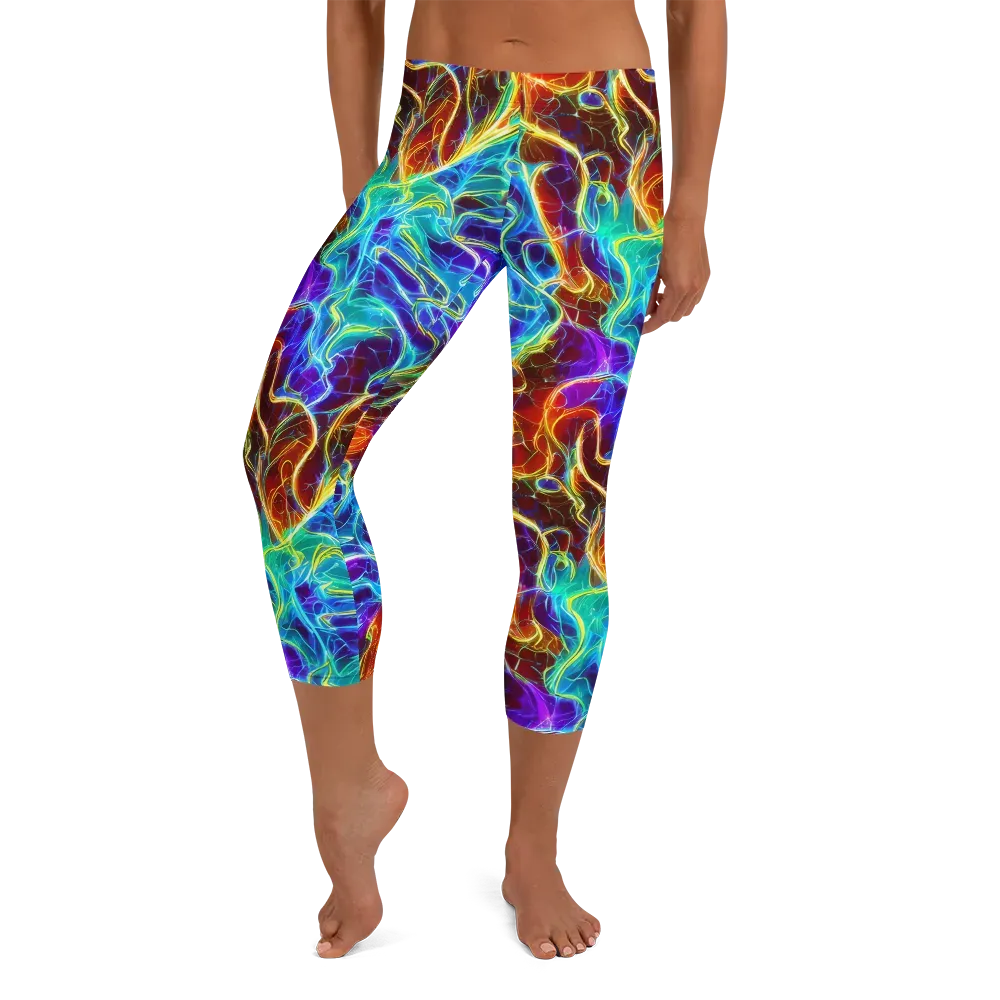 Aurora Fracture on Capri Leggings — Front