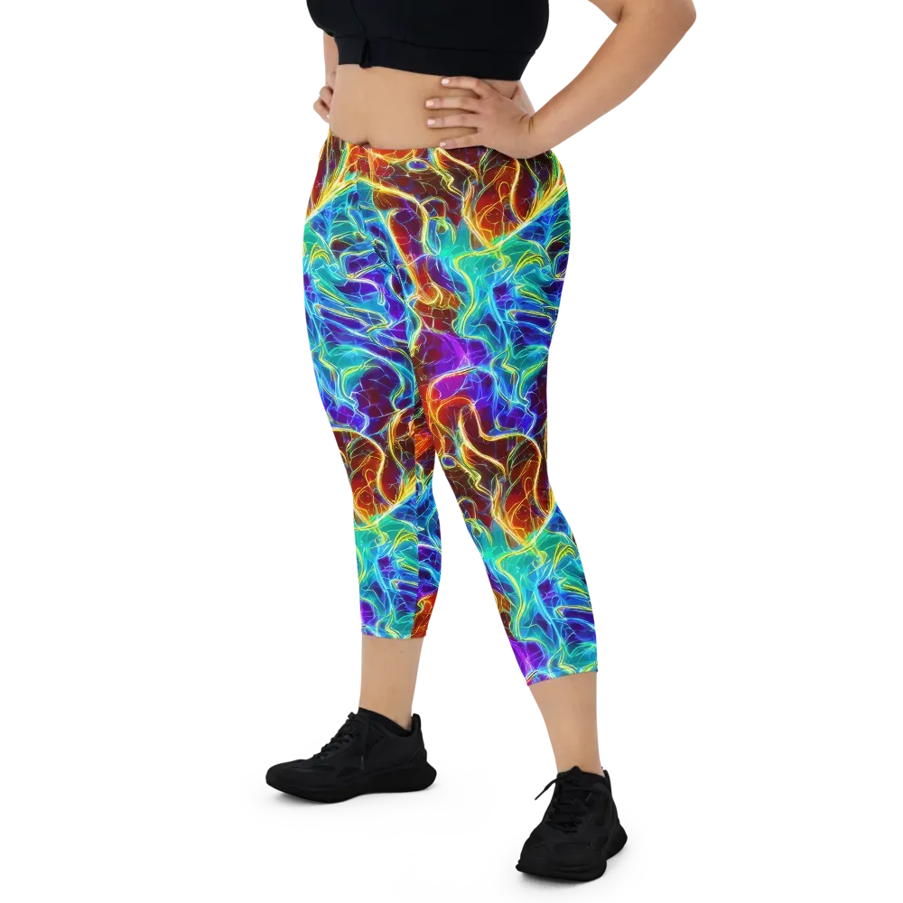 Aurora Fracture on Capri Leggings — Front
