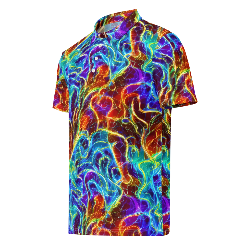 Aurora Fracture on Men's Slim Fit Polo Shirt — Left Front