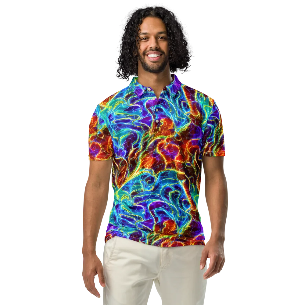 Aurora Fracture on Men's Slim Fit Polo Shirt — Front