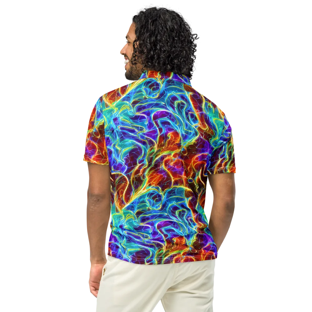 Aurora Fracture on Men's Slim Fit Polo Shirt — Back