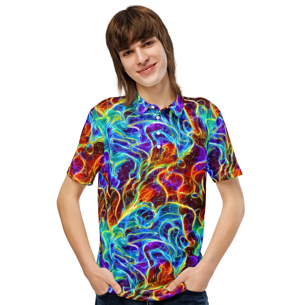 Aurora Fracture on Men's Slim Fit Polo Shirt — Front