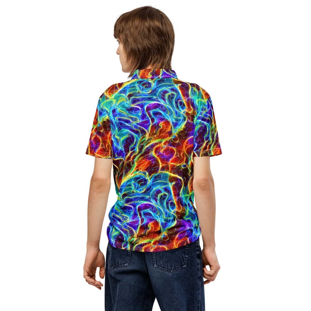 Aurora Fracture on Men's Slim Fit Polo Shirt — Back