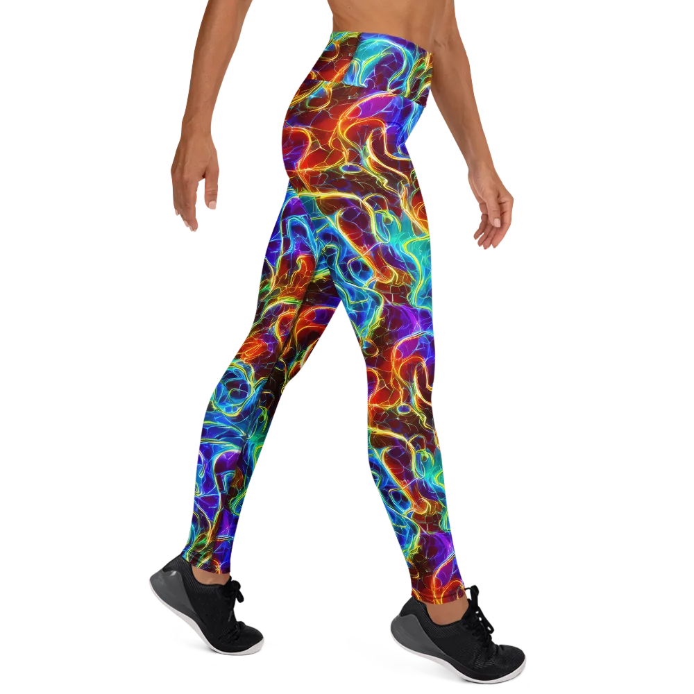 Aurora Fracture on Yoga Leggings — Right