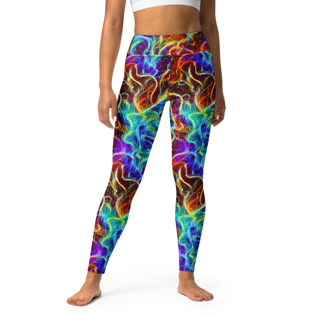 Aurora Fracture on Yoga Leggings — Front