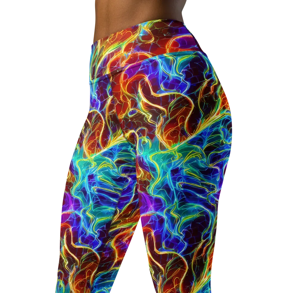 Aurora Fracture on Yoga Leggings — Left Front
