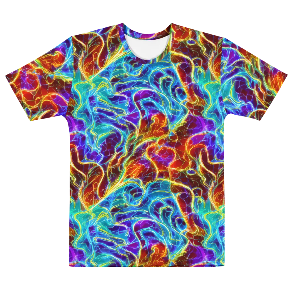 Aurora Fracture on Men's Cotton Crew Neck T-Shirt — Front
