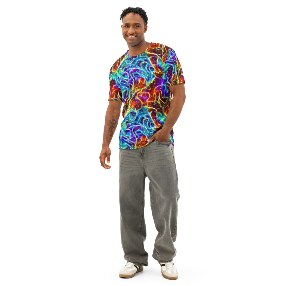 Aurora Fracture on Men's Cotton Crew Neck T-Shirt — Front