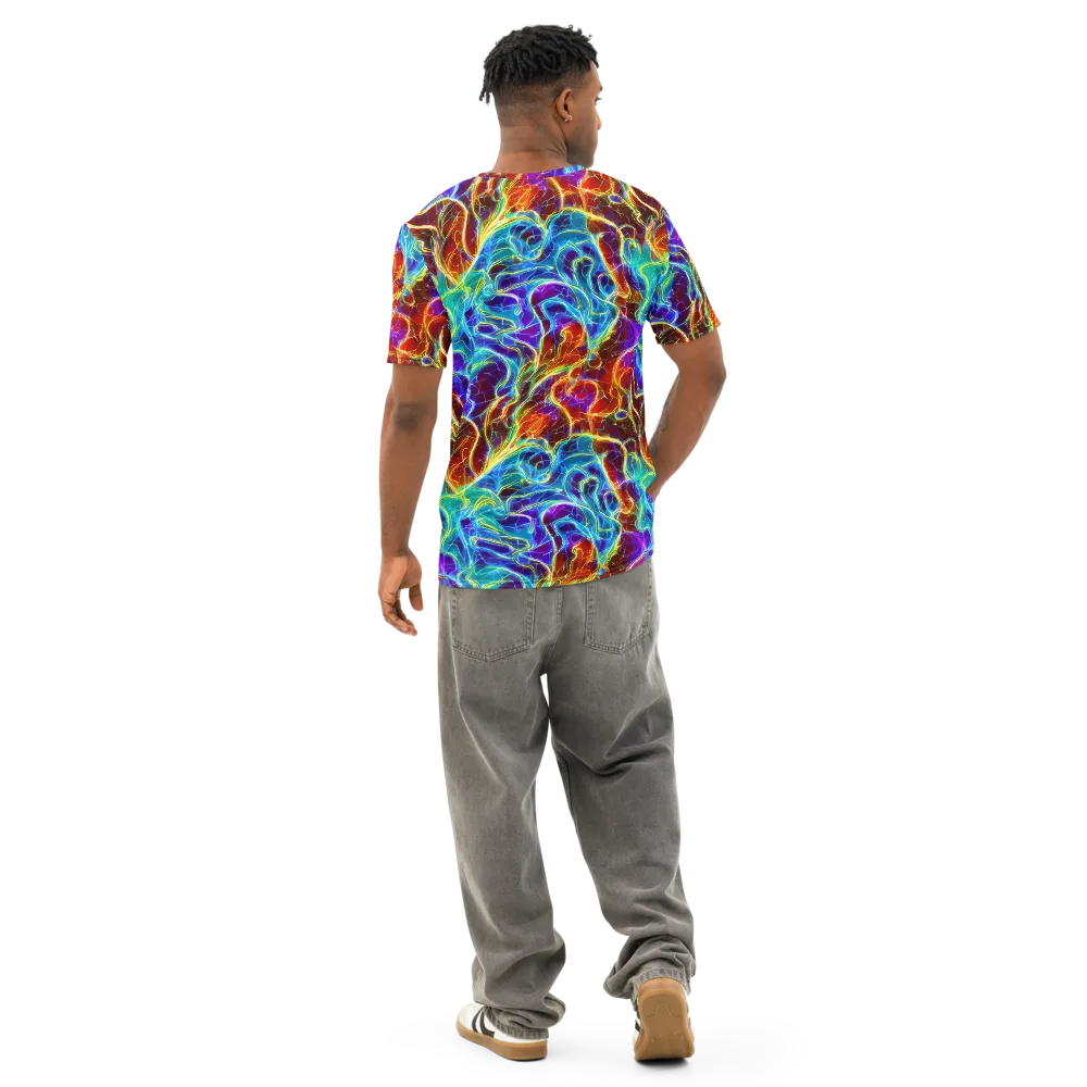 Aurora Fracture on Men's Cotton Crew Neck T-Shirt — Back