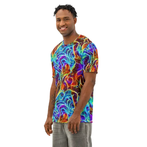 Aurora Fracture on a Men's Cotton Crew Neck T-Shirt