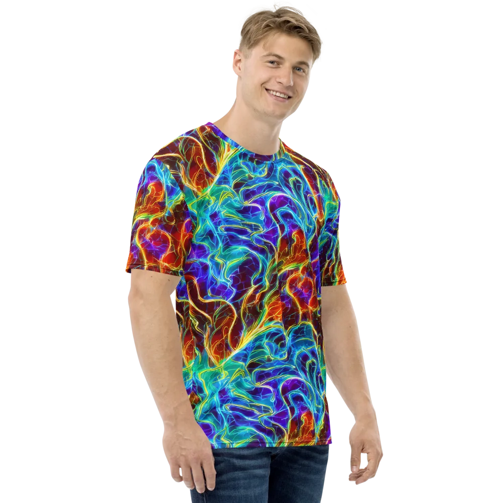 Aurora Fracture on Men's Crew Neck T-Shirt — Right