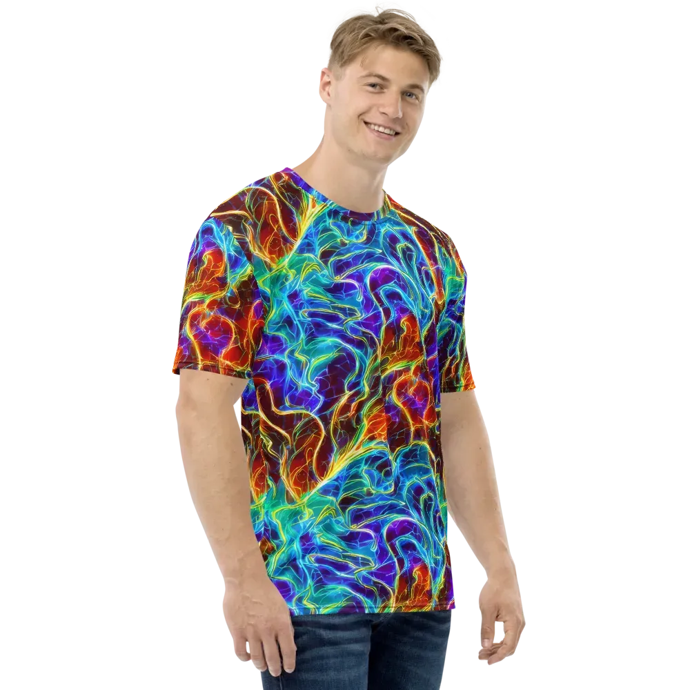 Aurora Fracture on Men's Crew Neck T-Shirt — Right