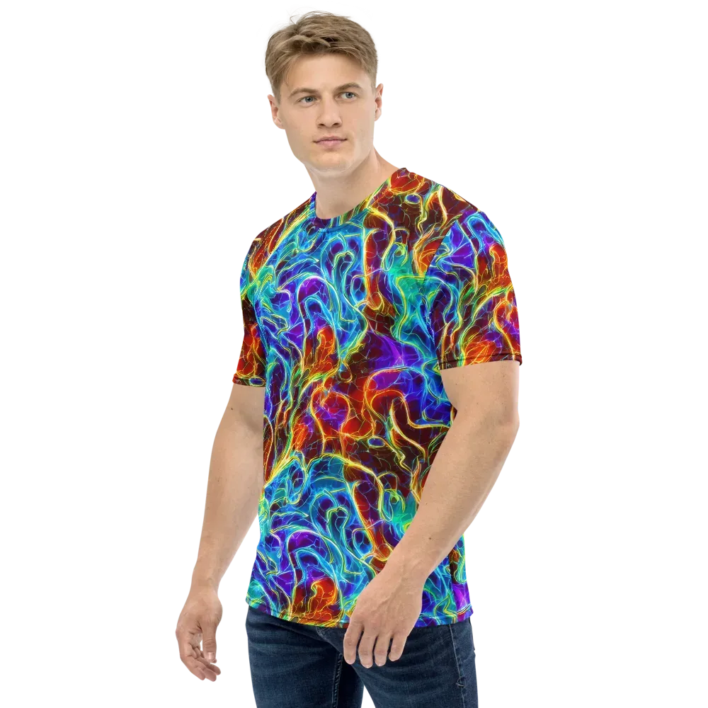 Aurora Fracture on Men's Crew Neck T-Shirt — Left
