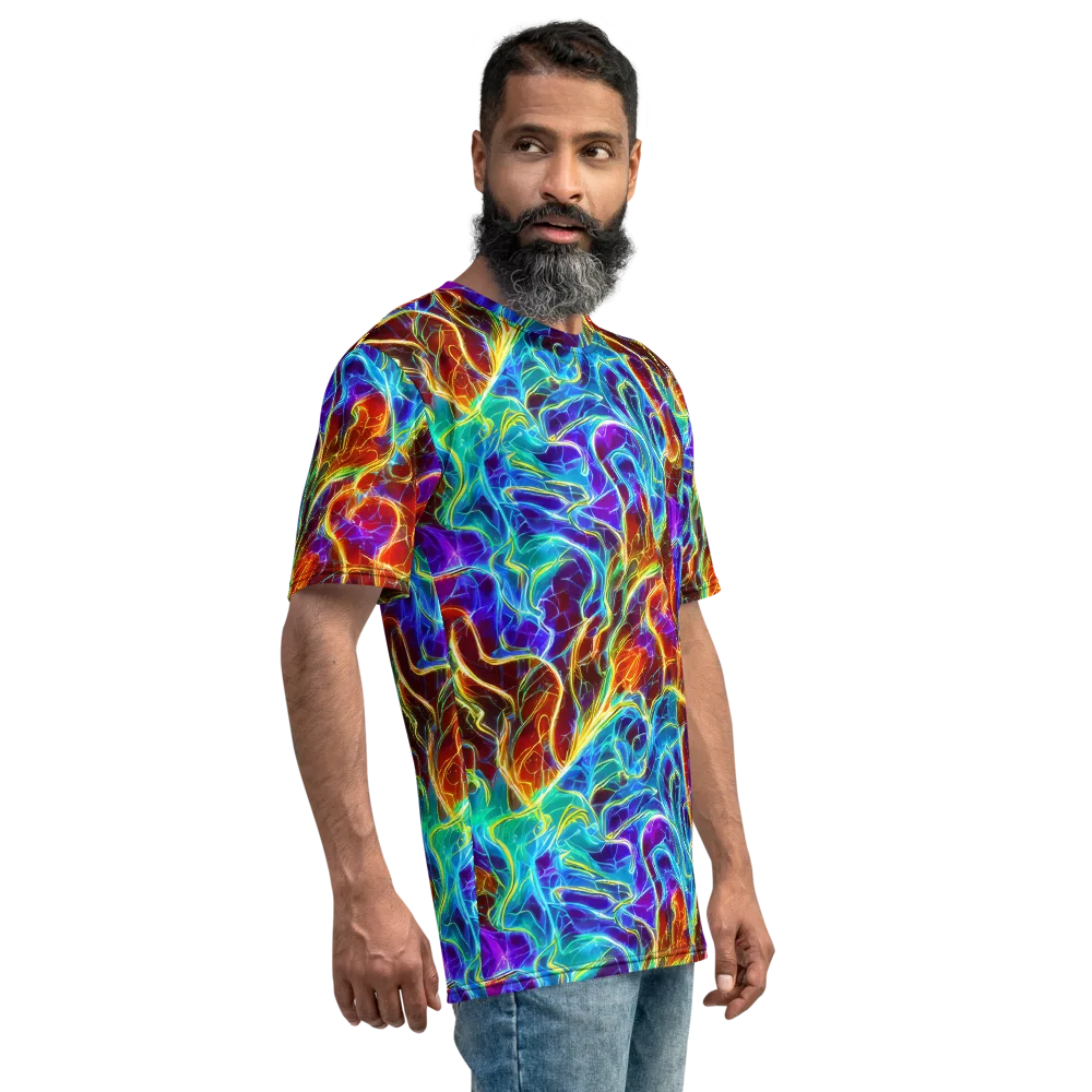 Aurora Fracture on Men's Crew Neck T-Shirt — Right