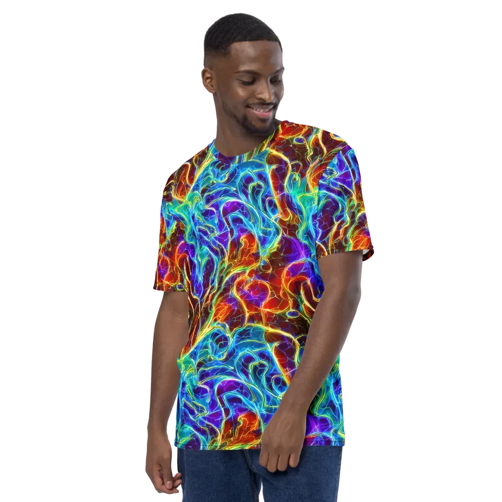Aurora Fracture on Men's Crew Neck T-Shirt — Left