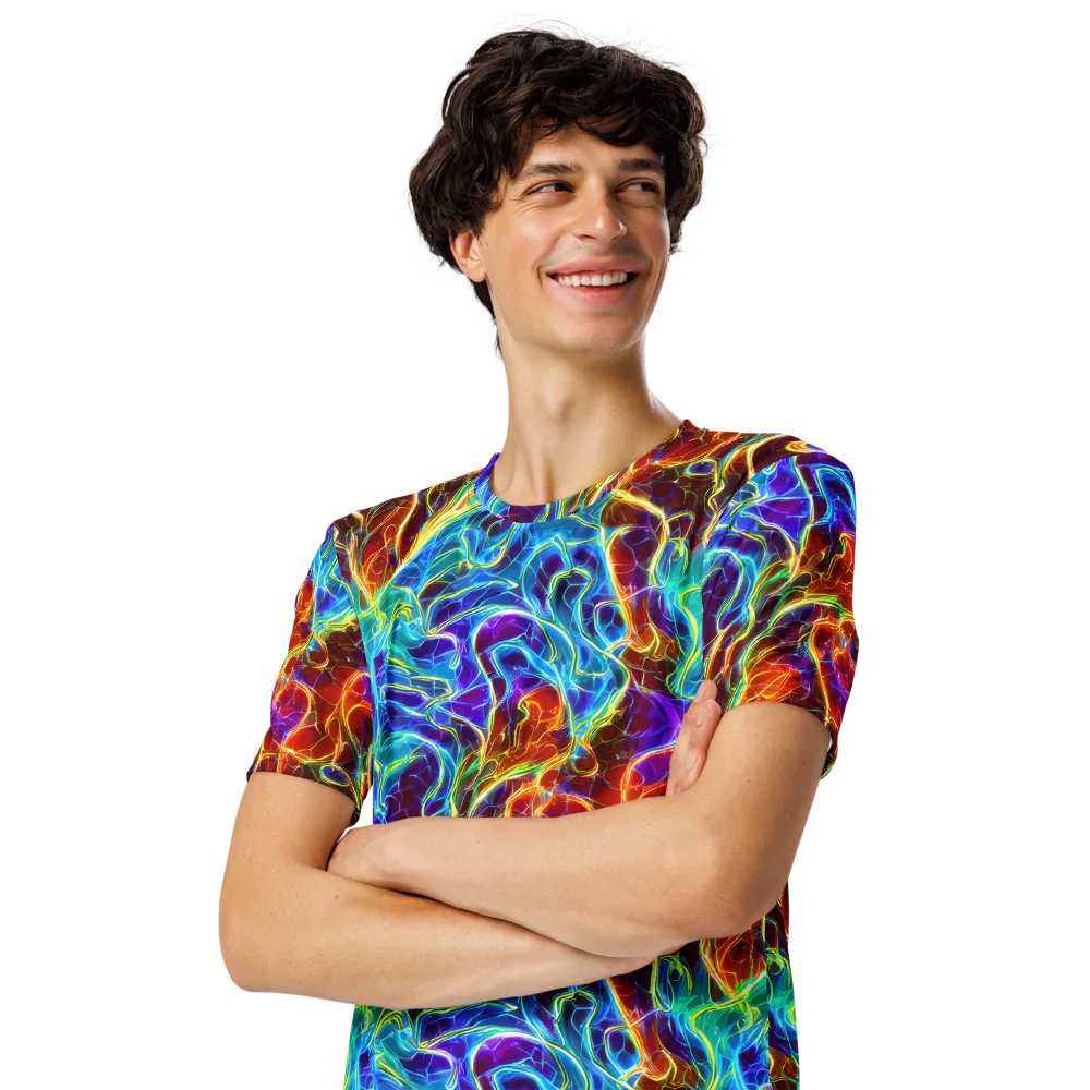 Aurora Fracture on Men's Crew Neck T-Shirt — Left Front