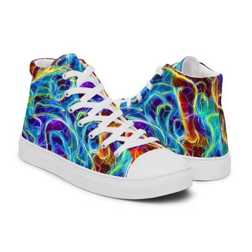 Aurora Fracture on a Men's High Top Canvas Shoes