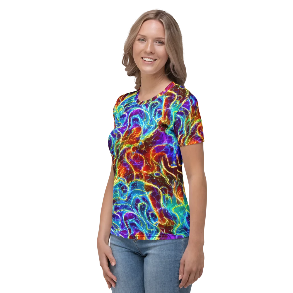 Aurora Fracture on Women's Crew Neck T-Shirt — Left