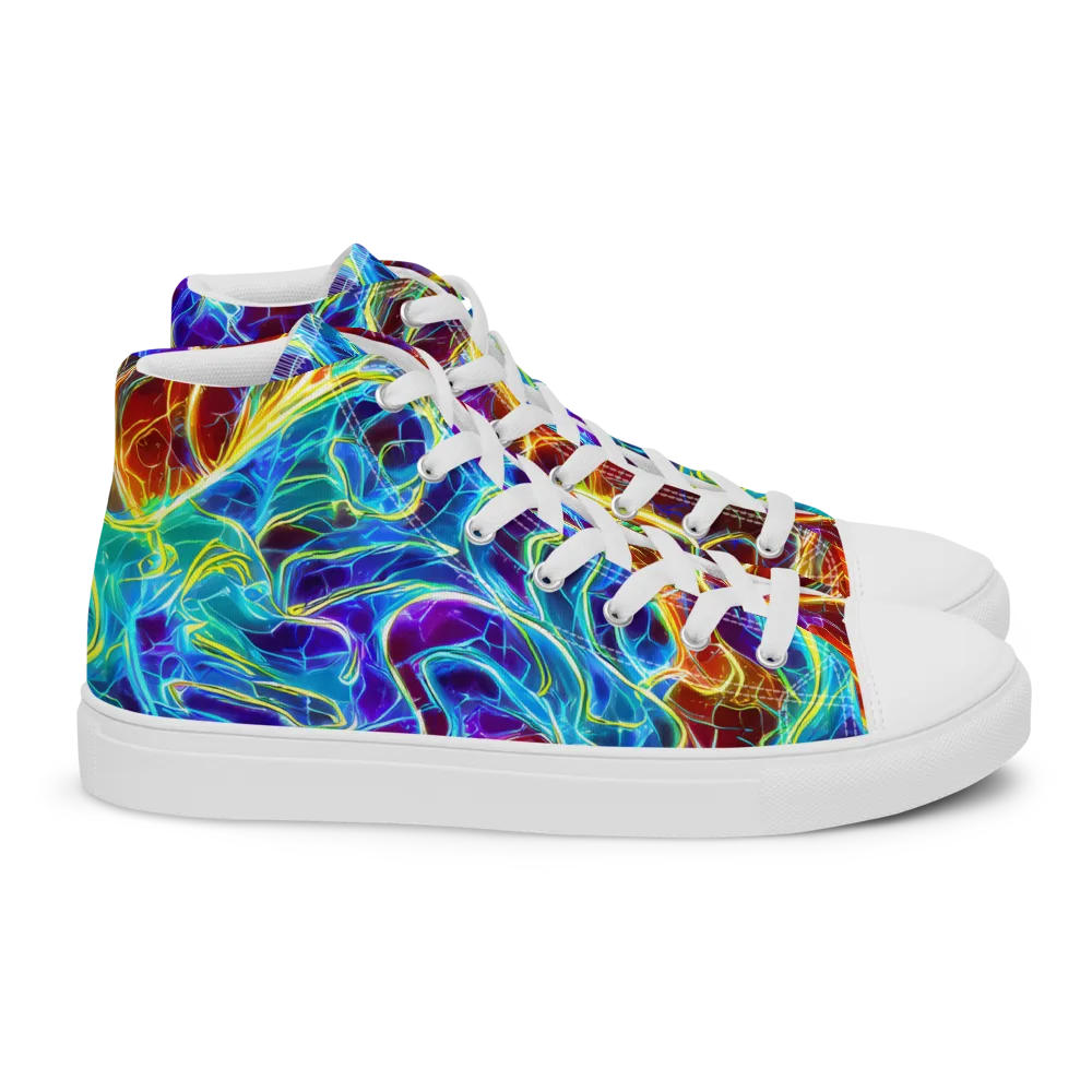 Aurora Fracture on Women's High Top Canvas Shoes — Right