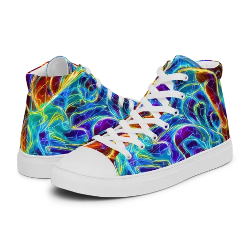Aurora Fracture on a Women's High Top Canvas Shoes