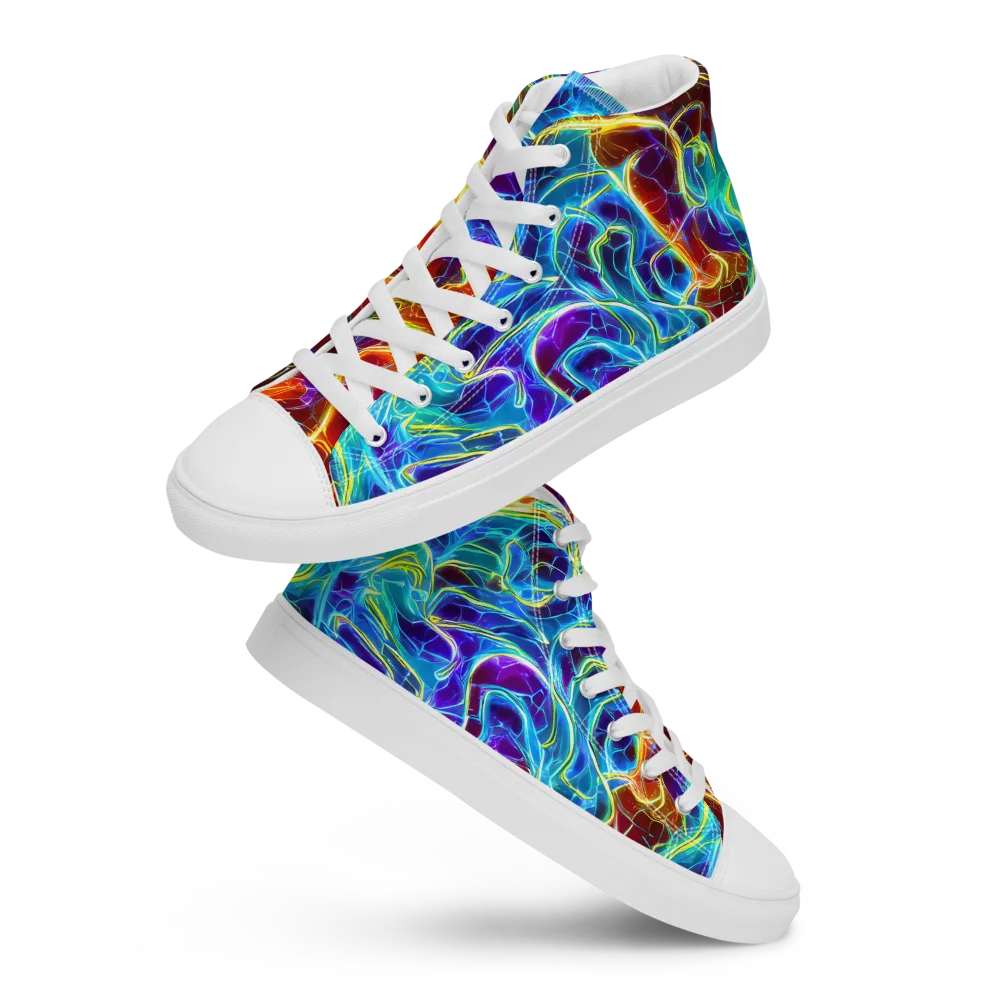 Aurora Fracture on Women's High Top Canvas Shoes — Front