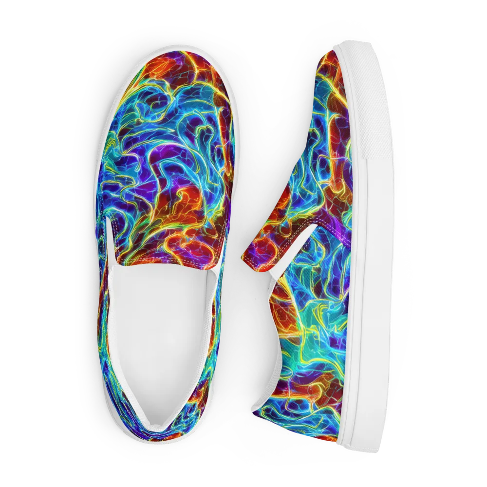 Aurora Fracture on Men's Slip-On Canvas Shoes — Front