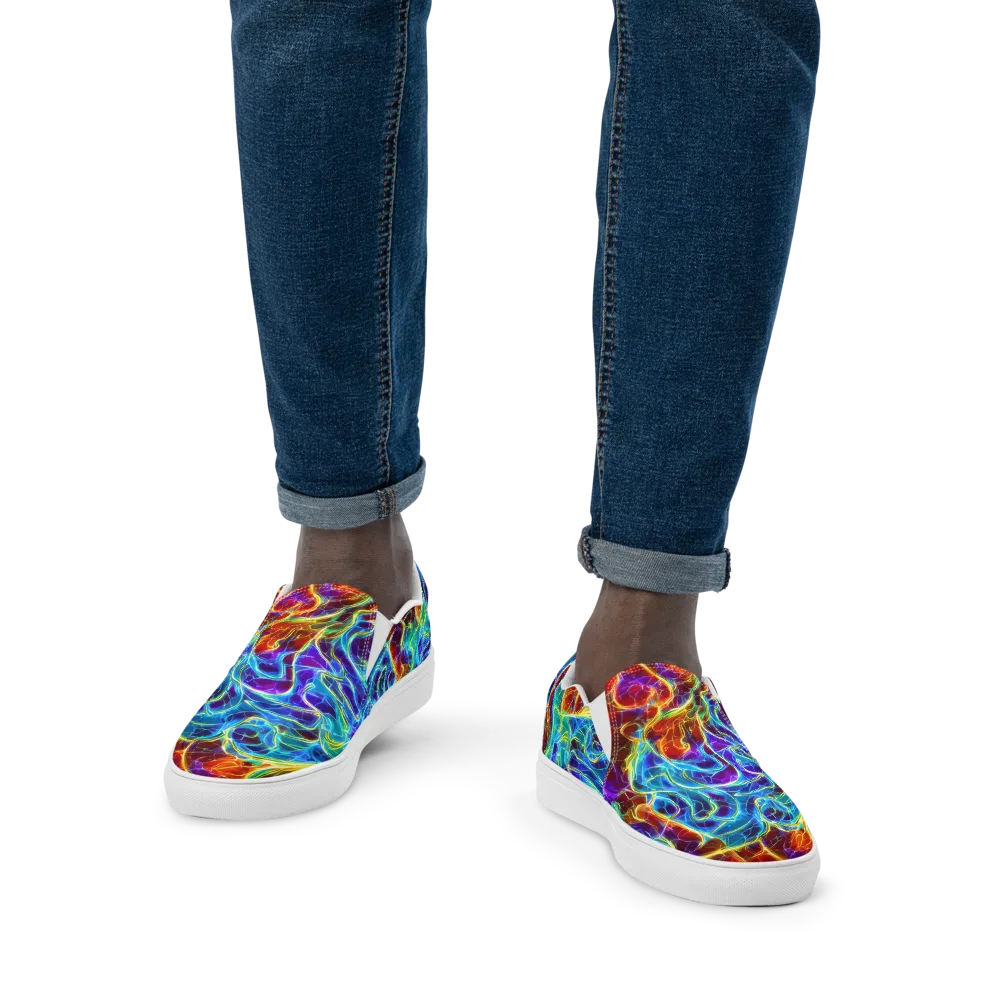 Aurora Fracture on Men's Slip-On Canvas Shoes — Front