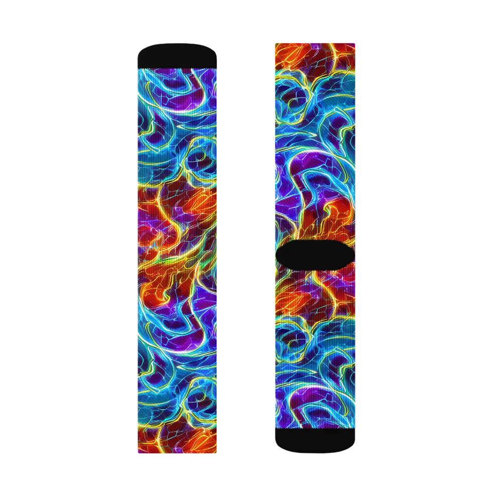 Aurora Fracture on Socks — Left Sock
