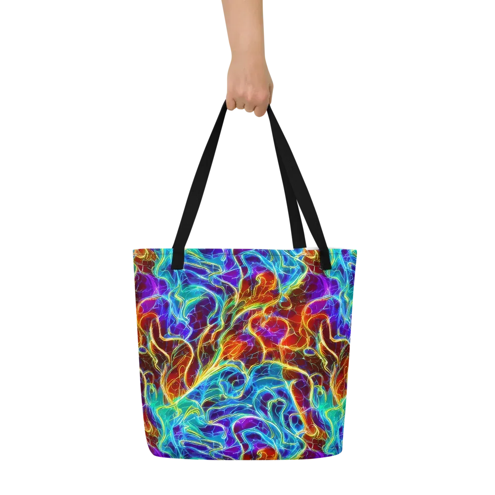 Aurora Fracture on Large Tote Bag W/ Pocket — Front