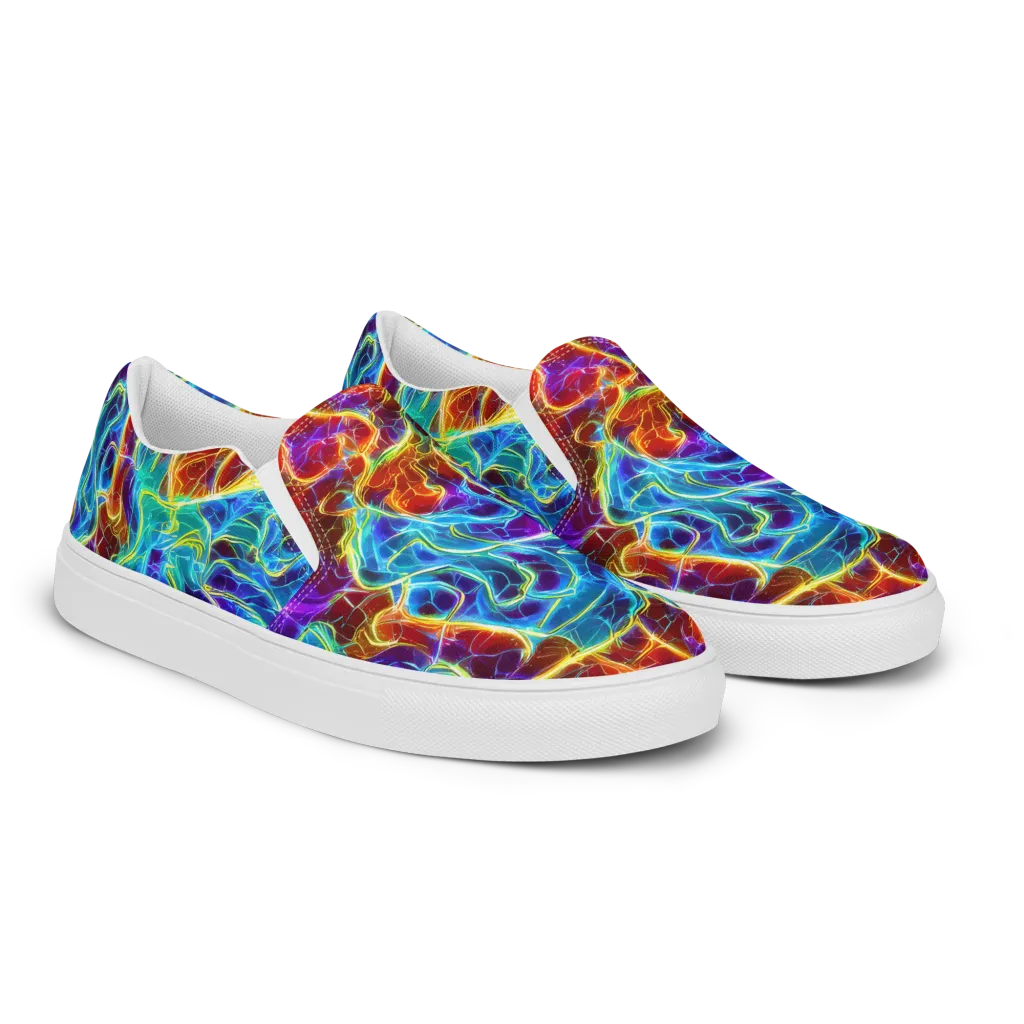 Aurora Fracture on Women's Slip-On Canvas Shoes — Right Front