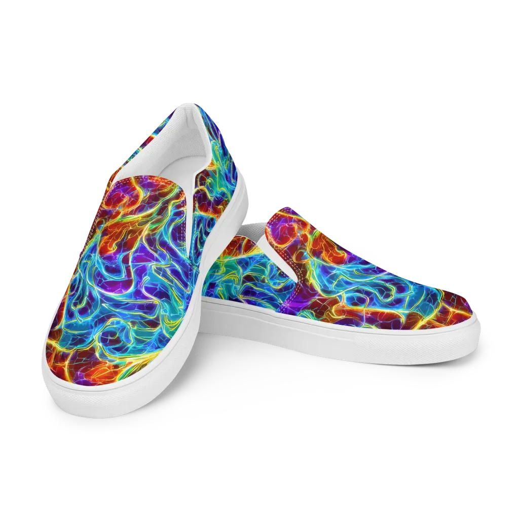 Aurora Fracture on Women's Slip-On Canvas Shoes — Left Front