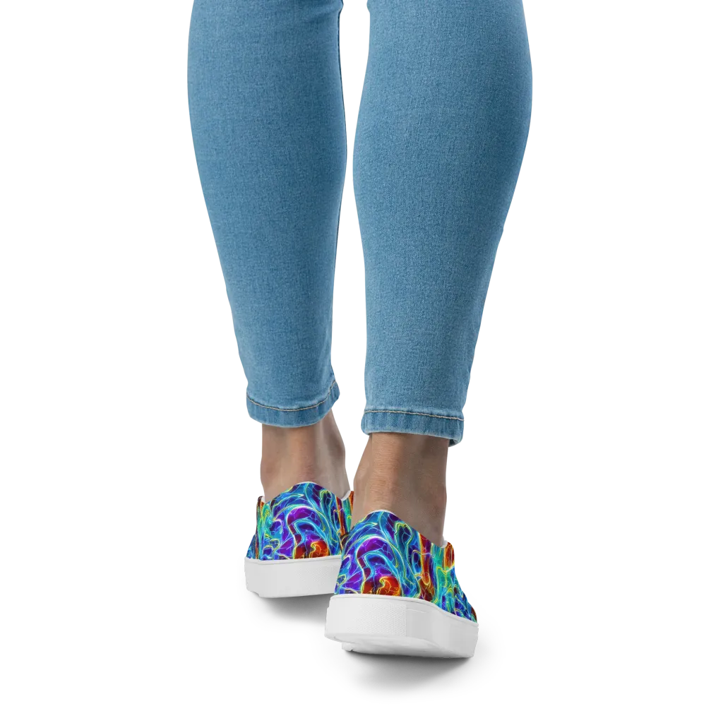 Aurora Fracture on Women's Slip-On Canvas Shoes — Back