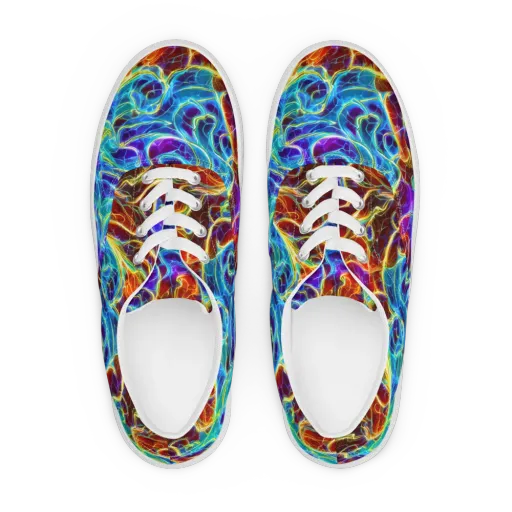 Aurora Fracture on a Men's Lace-Up Canvas Shoes