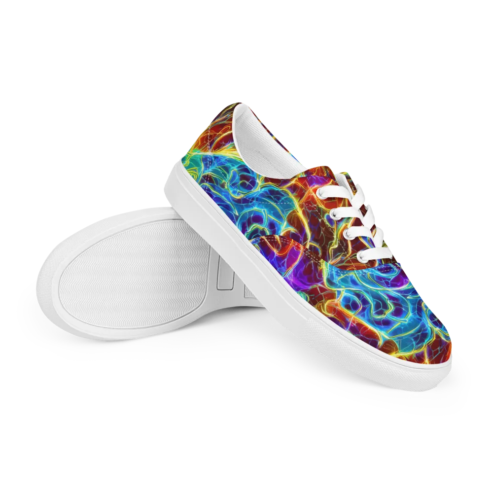 Aurora Fracture on Men's Lace-Up Canvas Shoes — Right Front