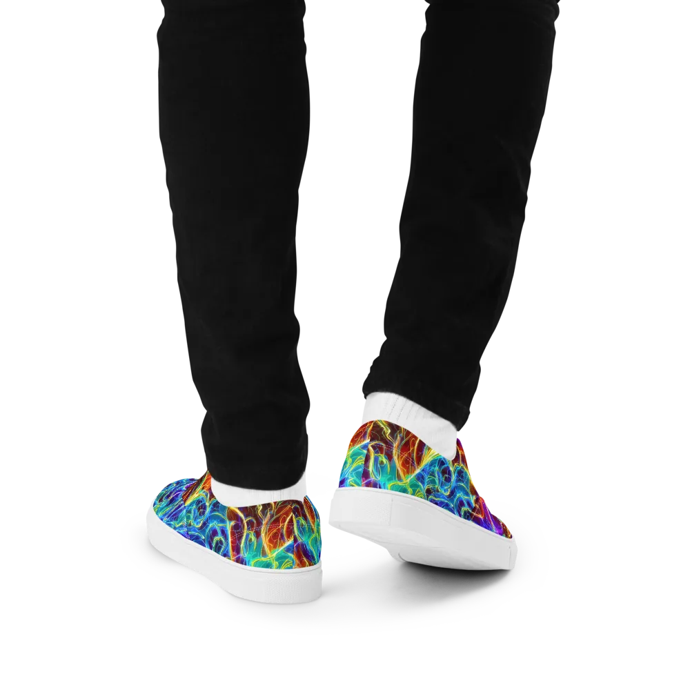 Aurora Fracture on Men's Lace-Up Canvas Shoes — Back