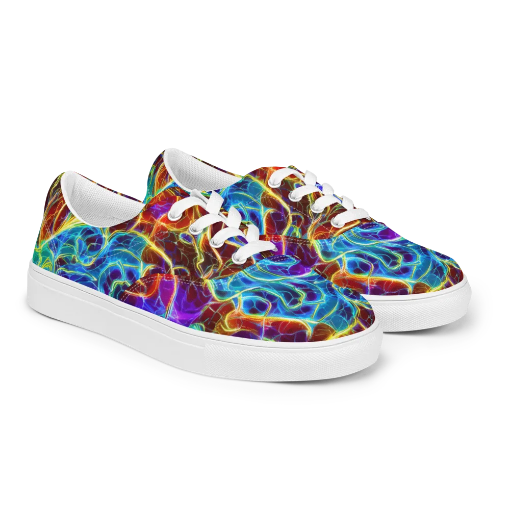 Aurora Fracture on Men's Lace-Up Canvas Shoes — Right Front