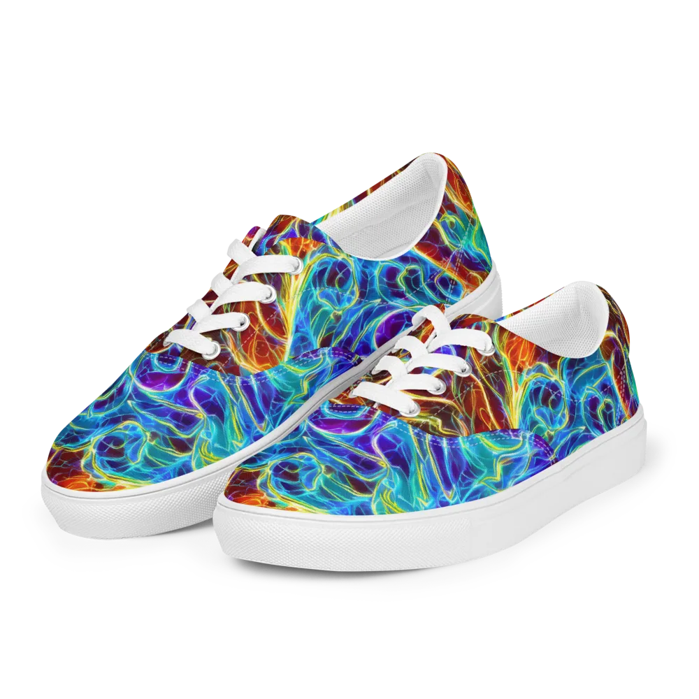 Aurora Fracture on Men's Lace-Up Canvas Shoes — Left Front