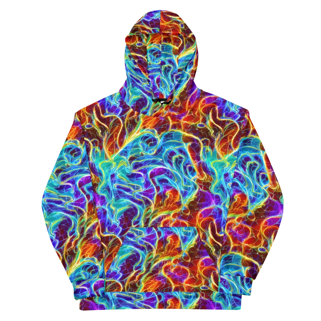Aurora Fracture on Cotton Hoodie — Front