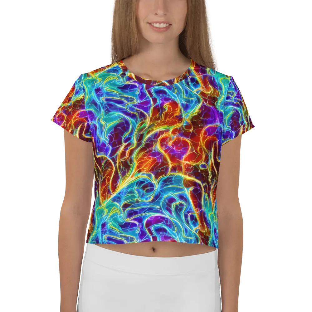 Aurora Fracture on Crop Tee — Front