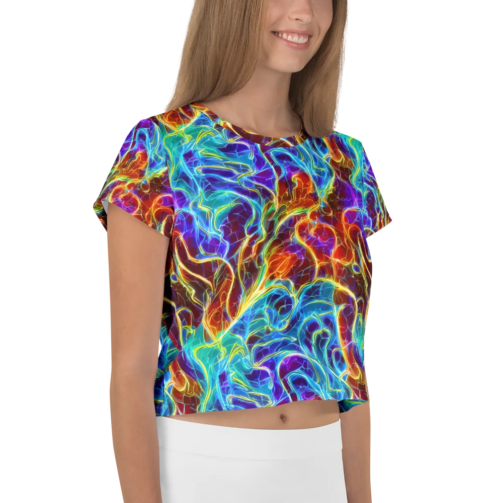 Aurora Fracture on Crop Tee — Right