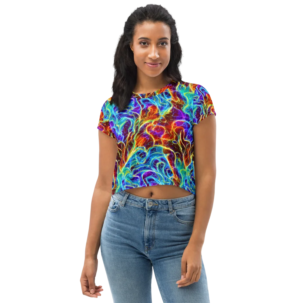 Aurora Fracture on Crop Tee — Front