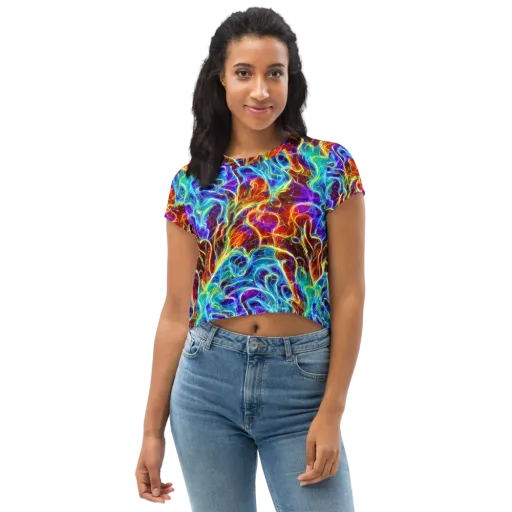 Aurora Fracture on a Crop Tee