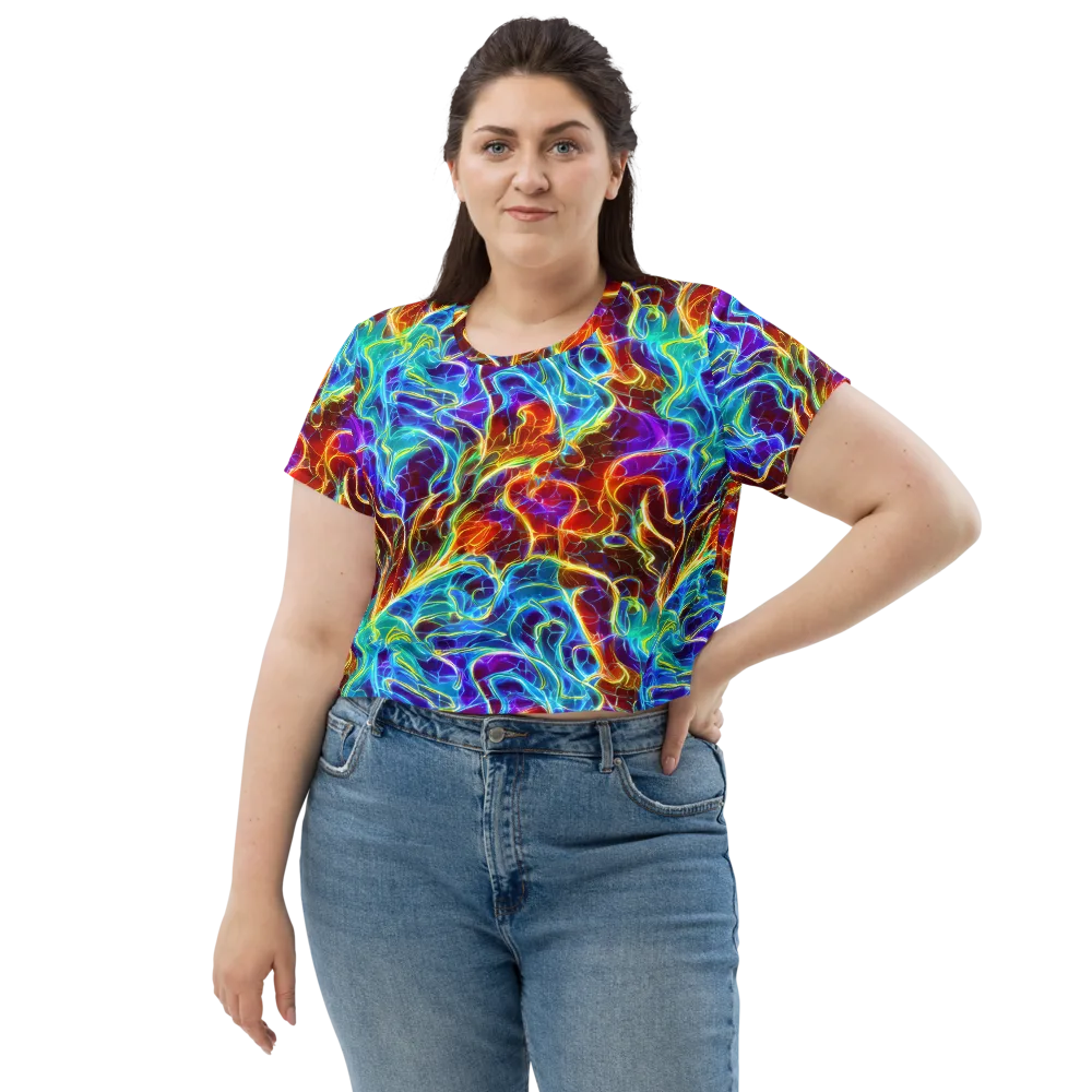 Aurora Fracture on Crop Tee — Front