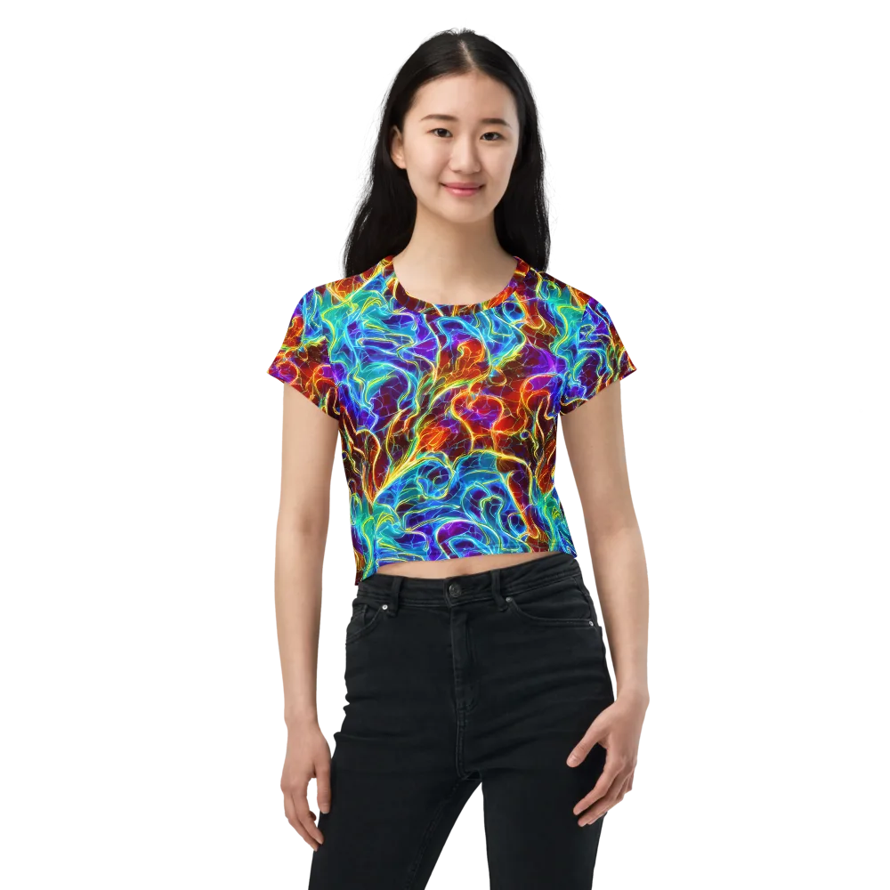 Aurora Fracture on Crop Tee — Front